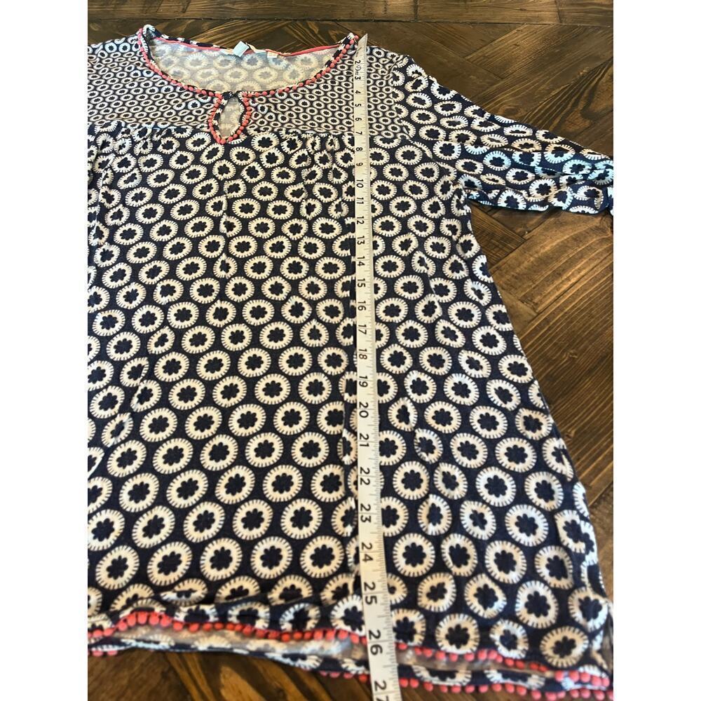 Boden Floral Neutral Top Women 14 Geometric Preppy Casual Comfy Artsy Classy - Picture 5 of 6
